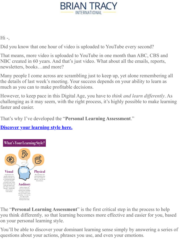 Brian Tracy What's your learning style? [Assessment inside] Milled