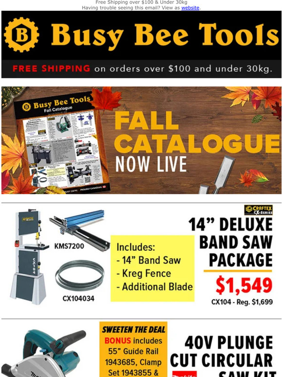 Busy Bee Tools Fall Catalogue Sale now on! Milled