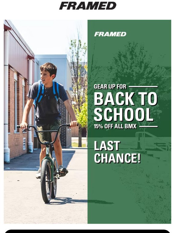 Framed | Last Chance for 15% Off BMX Bikes