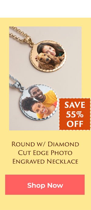 Round Photo Engraved Necklace