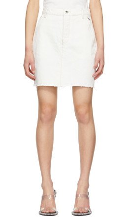 Alexander Wang - Off-White Invisible Zip Miniskirt