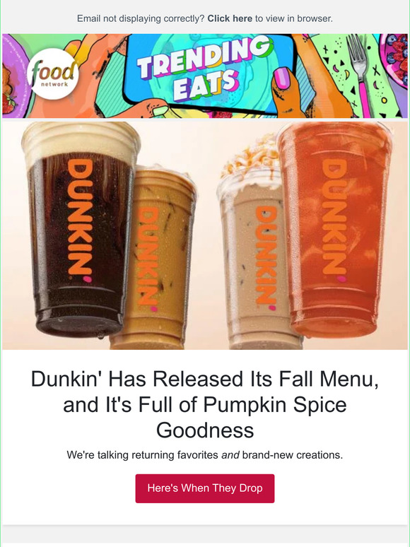 Food Network Store Dunkin' Is Bringing Back Pumpkin Spice — Find Out