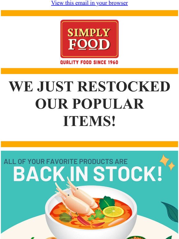 🚨RESTOCK ALERT 🚨 Simply Food's MOST POPULAR ITEMS are BACK!