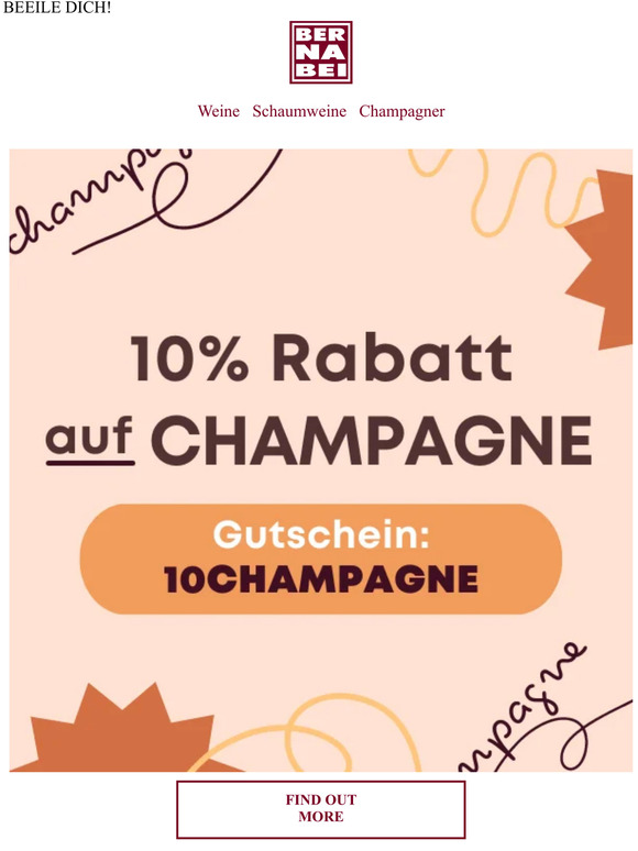 START ZUR PARTY 💣 -10% Extra Champagner