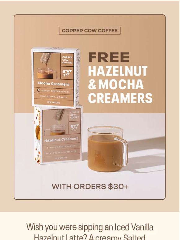 Copper Cow Coffee 16 FREE CREAMERS?! Milled