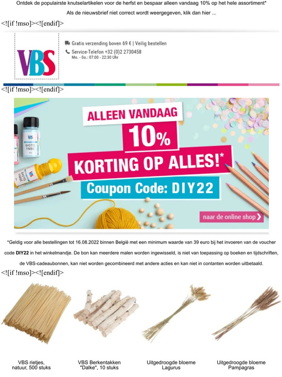 Bespaar 10% op ons assortiment alleen vandaag!