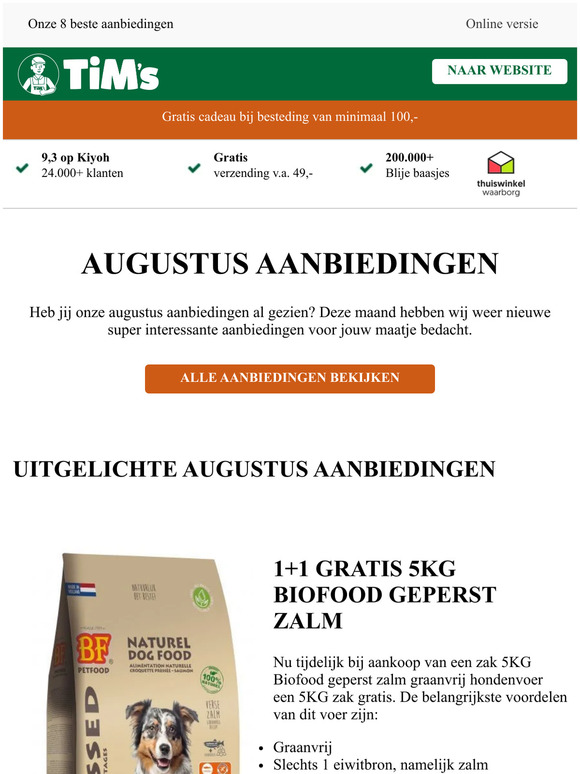 🔥 Augustus aanbiedingen, o.a. 1+1 gratis