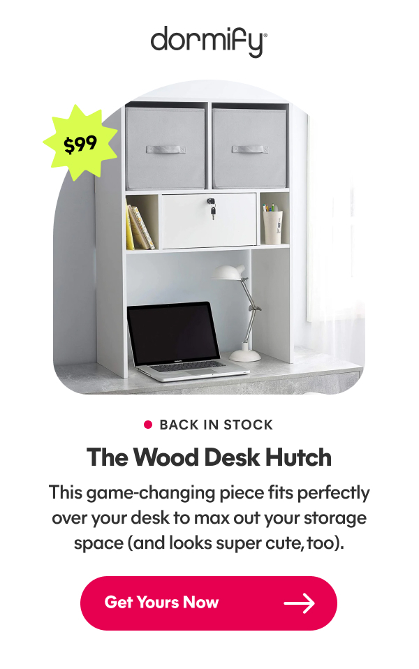 Dormify the wood desk hutch is back in stock! Milled