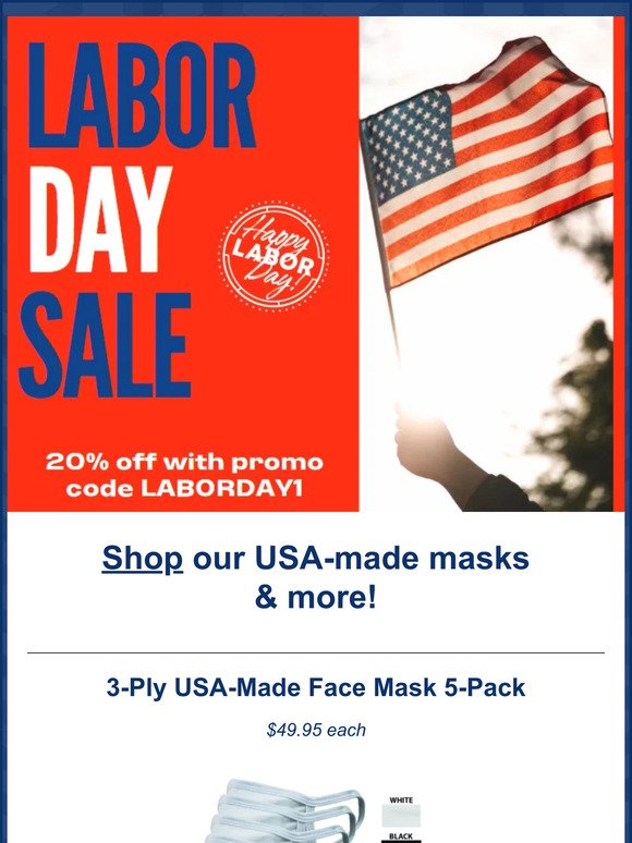 Labor Day Mask Sale! 20% off ALL Items!