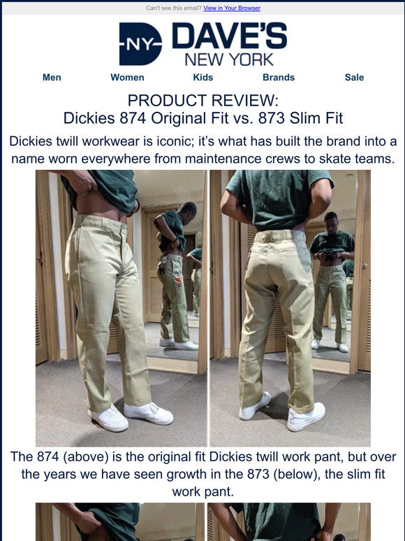 PRODUCT REVIEW: Dickies 874 Original Fit vs 873 Slim Fit — Dave's New York