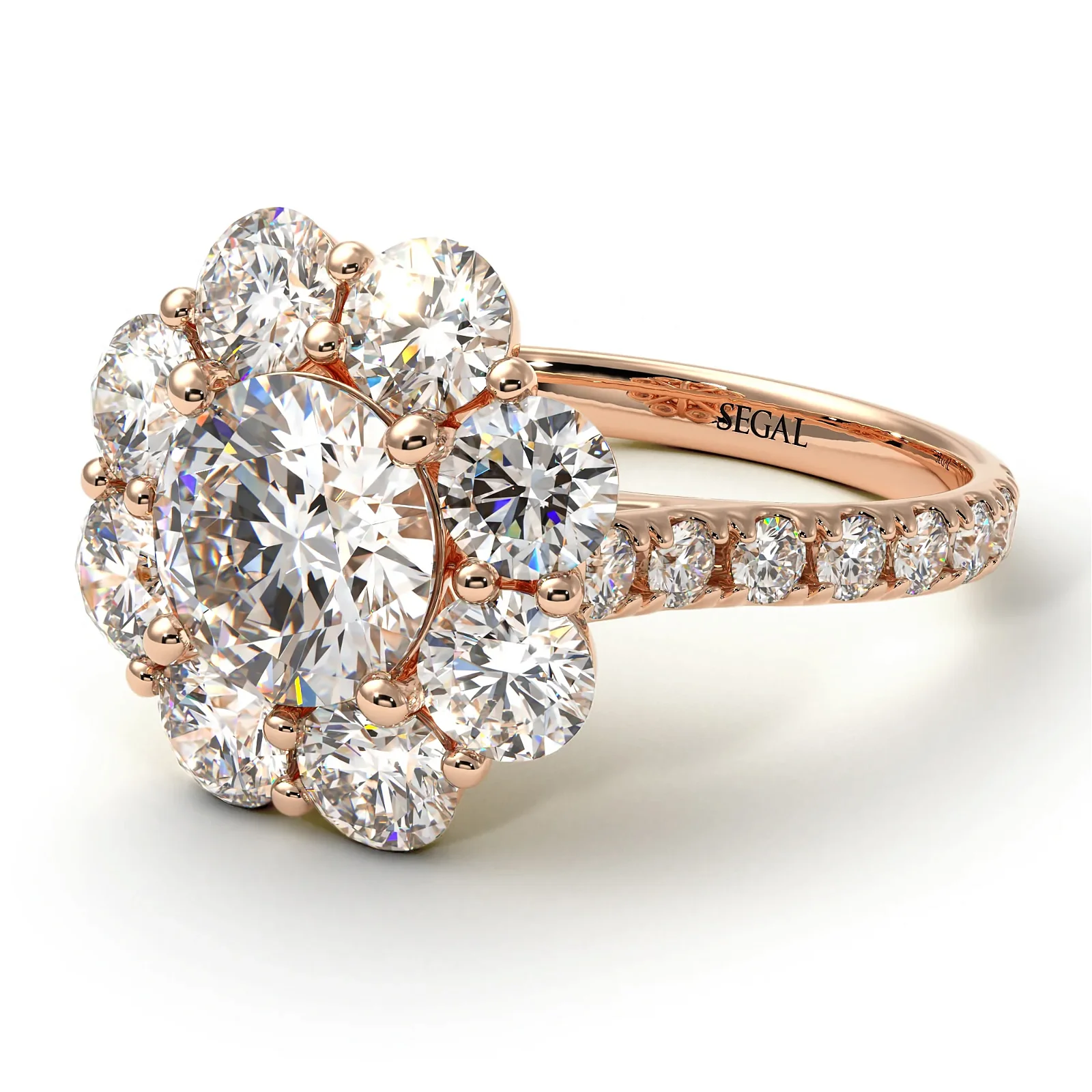 Image of Glamorous Diamond Halo Engagement Ring - Amaya No. 2