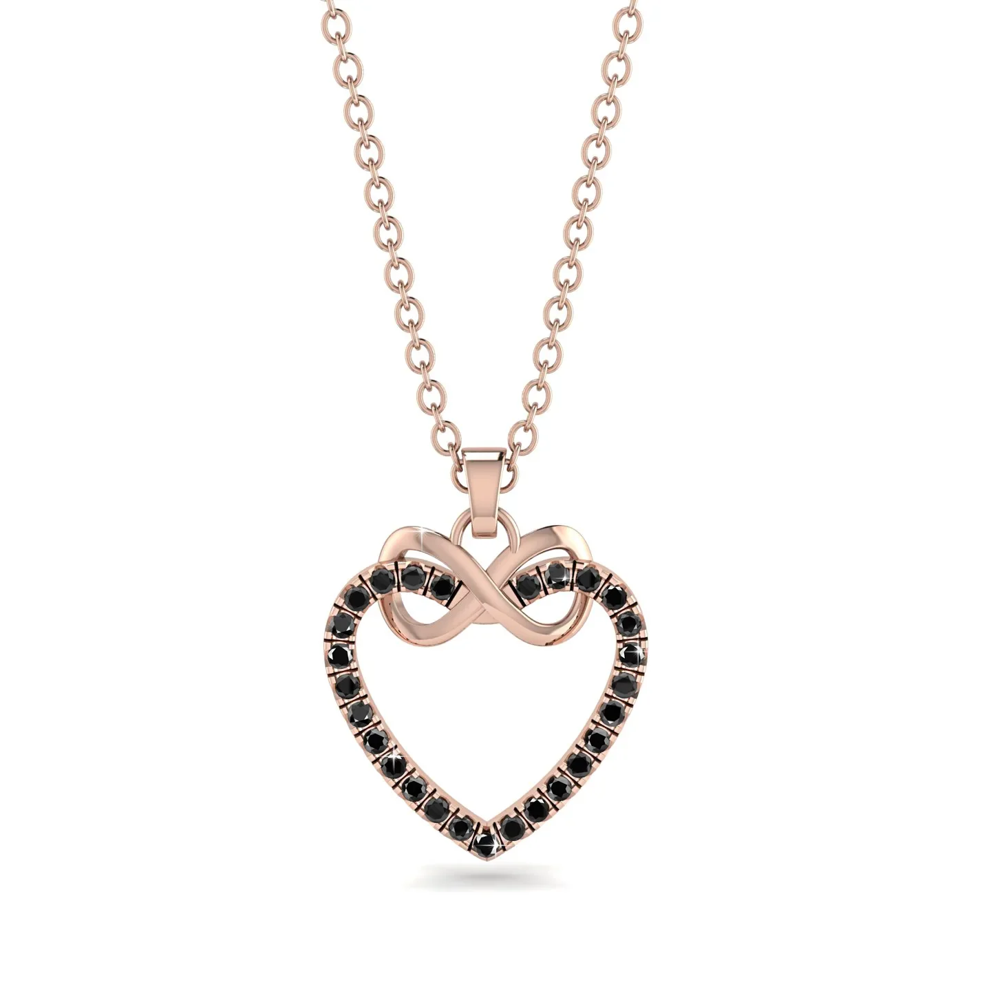 Image of Infinity Heart Black Diamond Necklace - Mollie No. 8