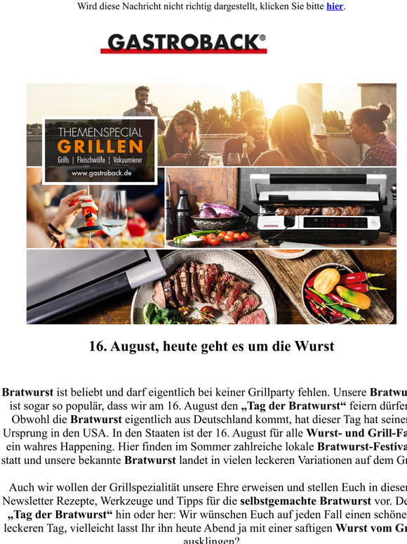 🎉 Schmeißt den Grill an, es gibt was zu feiern, heute ist "Tag der Bratwurst" 🌭