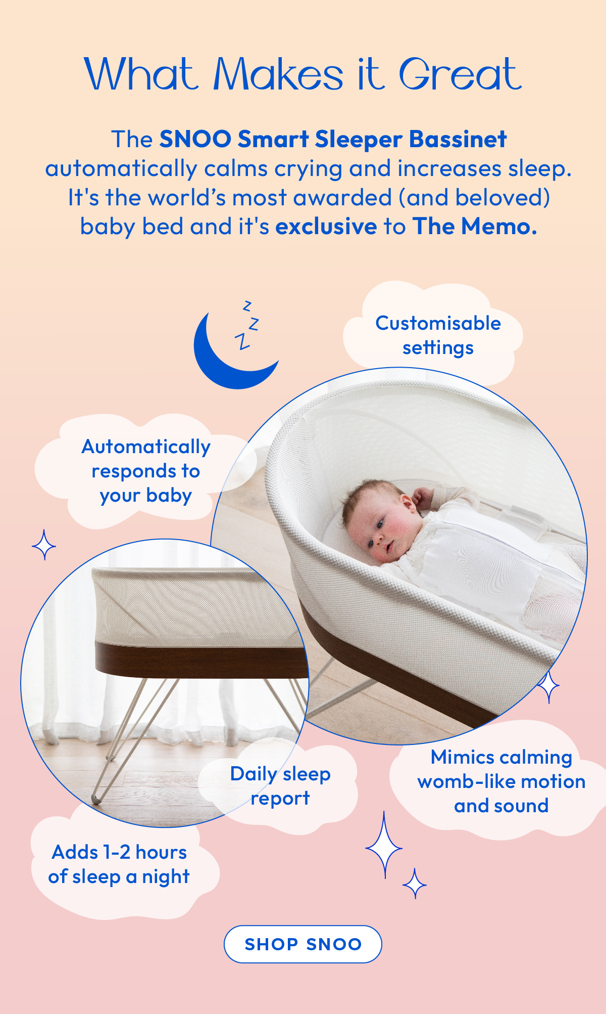 the memo SNOO Here to Save Our Sleep Milled