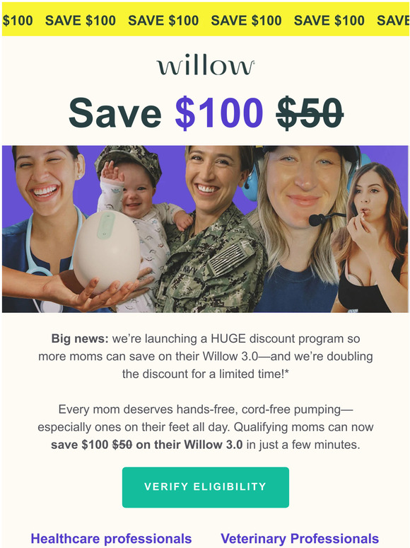 Willow Pump NEW 100 off Willow 3.0 for moms who move us Milled