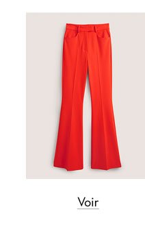 Pantalon Taille Haute Évasé - Rouge fusée