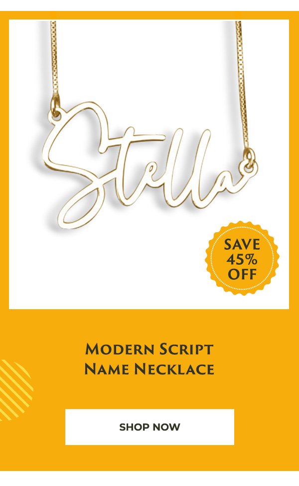 Modern Script Name Necklace