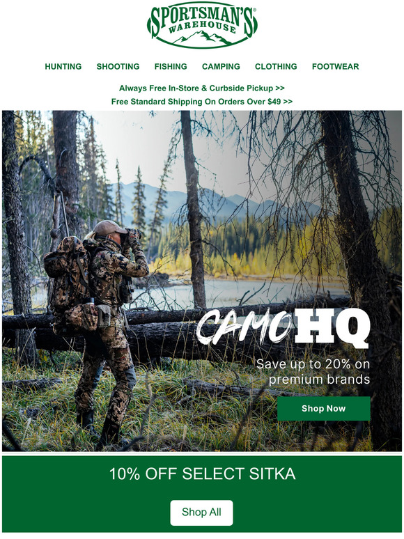 Sportsman's Warehouse Big Savings on Premium Camo Milled