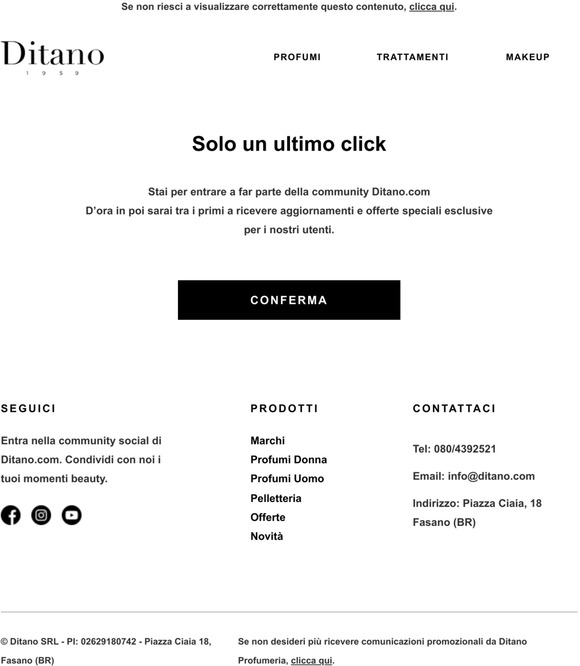 Conferma la tua iscrizione alla Newsletter