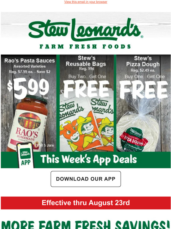 Stew Leonard's Gift Baskets Weekly Specials Local Produce, Summer
