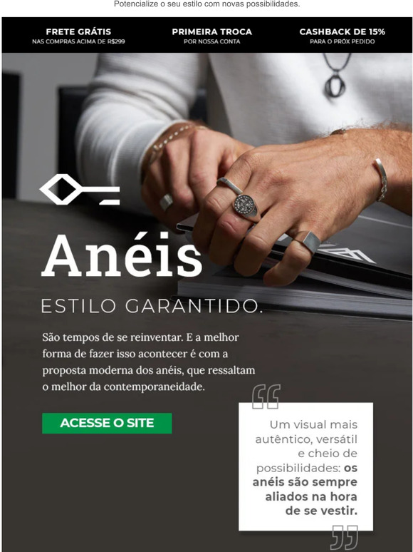 ANÉIS: o toque ideal de sofisticação.