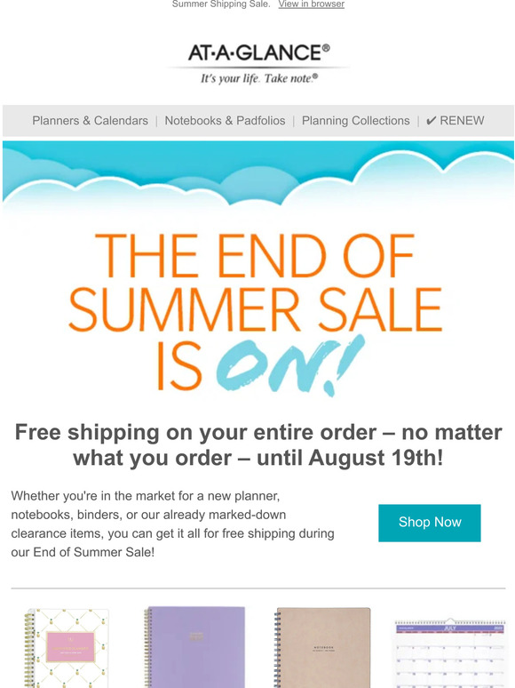 ATAGLANCE Free Shipping, No Minimum! Milled