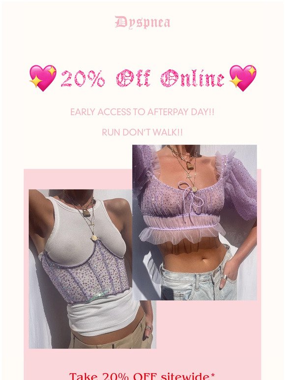 20% Off Online! 🔥🔥🔥