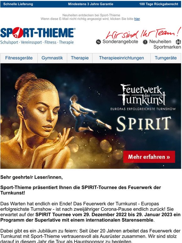Sport-Thieme präsentiert: Das Feuerwerk der Turnkunst