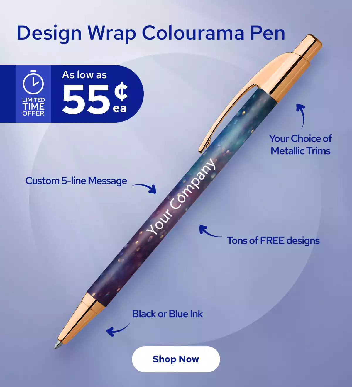 Design Wrap Colourama Pen with Metallic Trim as low as 55¢ each