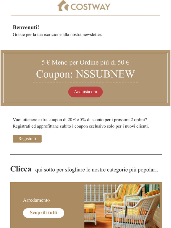 Iscrizione alla newsletter con successo