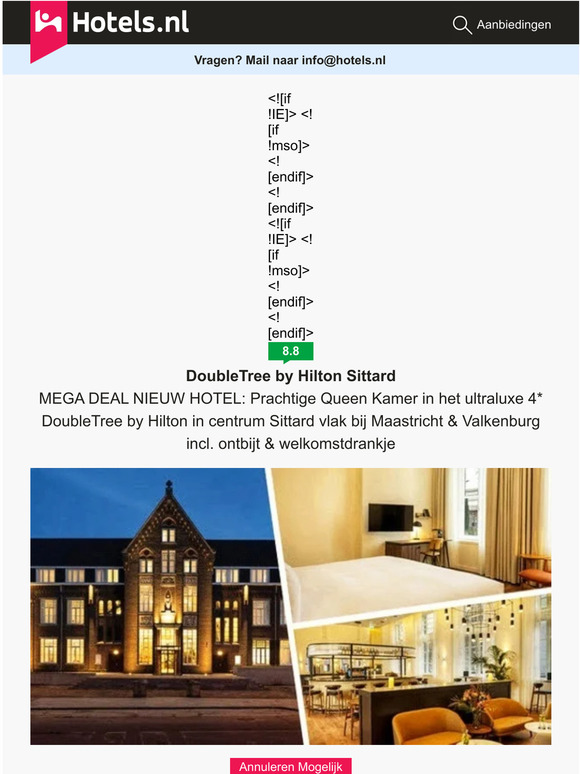 Vanaf 79,- naar Nieuw Hilton Hotel incl. ontbijt