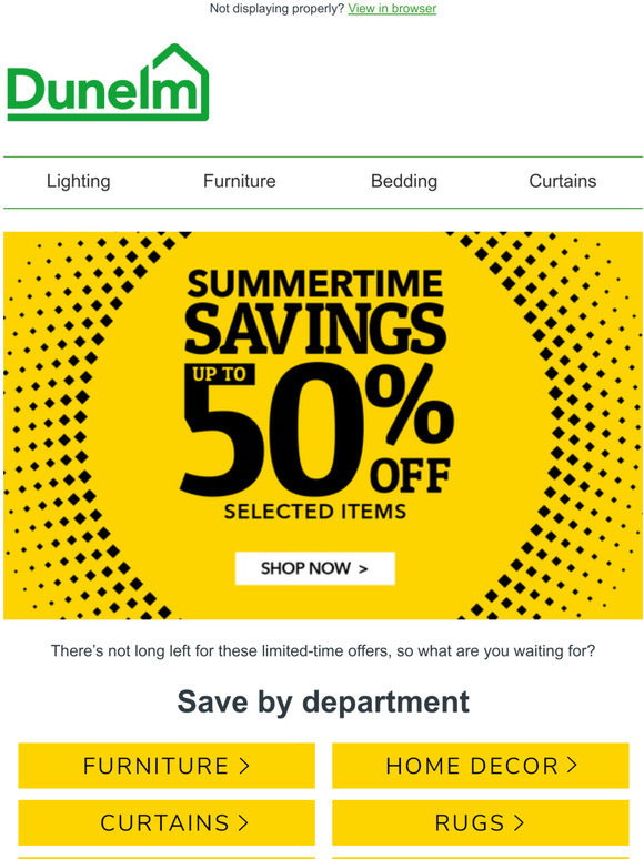 Dunelm Up to 50 off for a few more days Milled