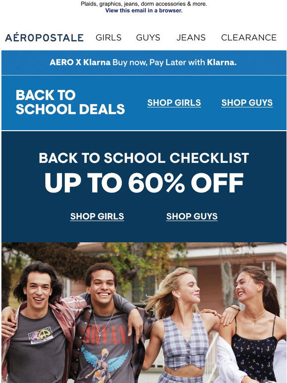 Aéropostale Up To 60 Off Your Back To School Checklist! Milled