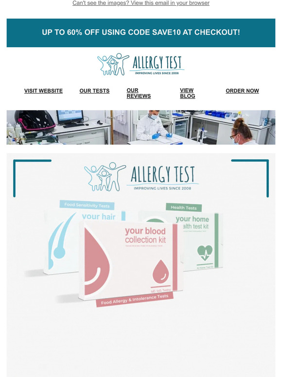 Up to 60% OFF Allergy, Sensitivity and Health Tests!🤩