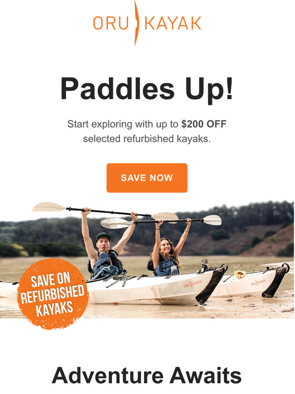 Oru Kayak Paddle into this deal Up to 200 OFF refurbished kayaks