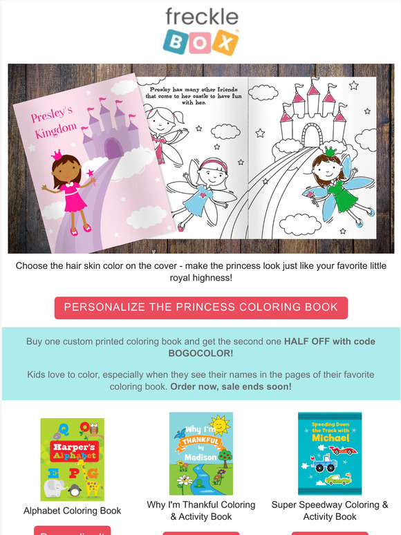 Personalized Coloring Book - by Frecklebox. - frecklebox