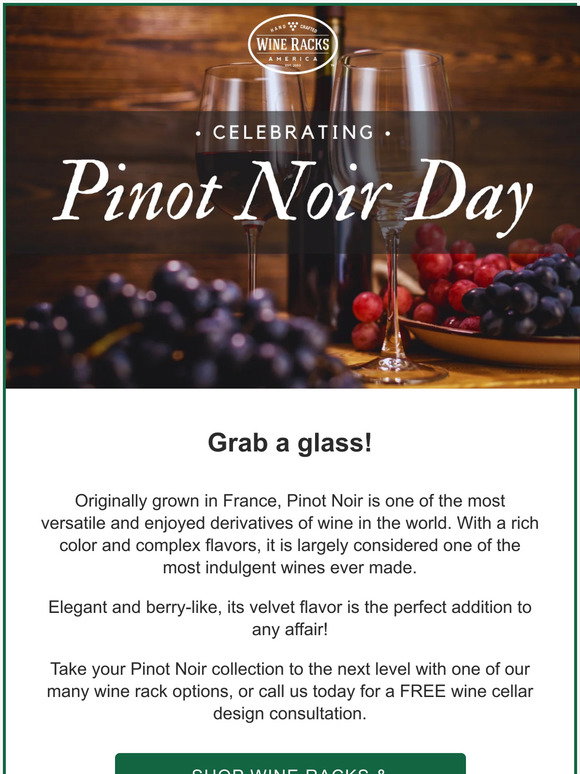 Wine Racks America Happy National Pinot Noir Day! 🍷 Milled