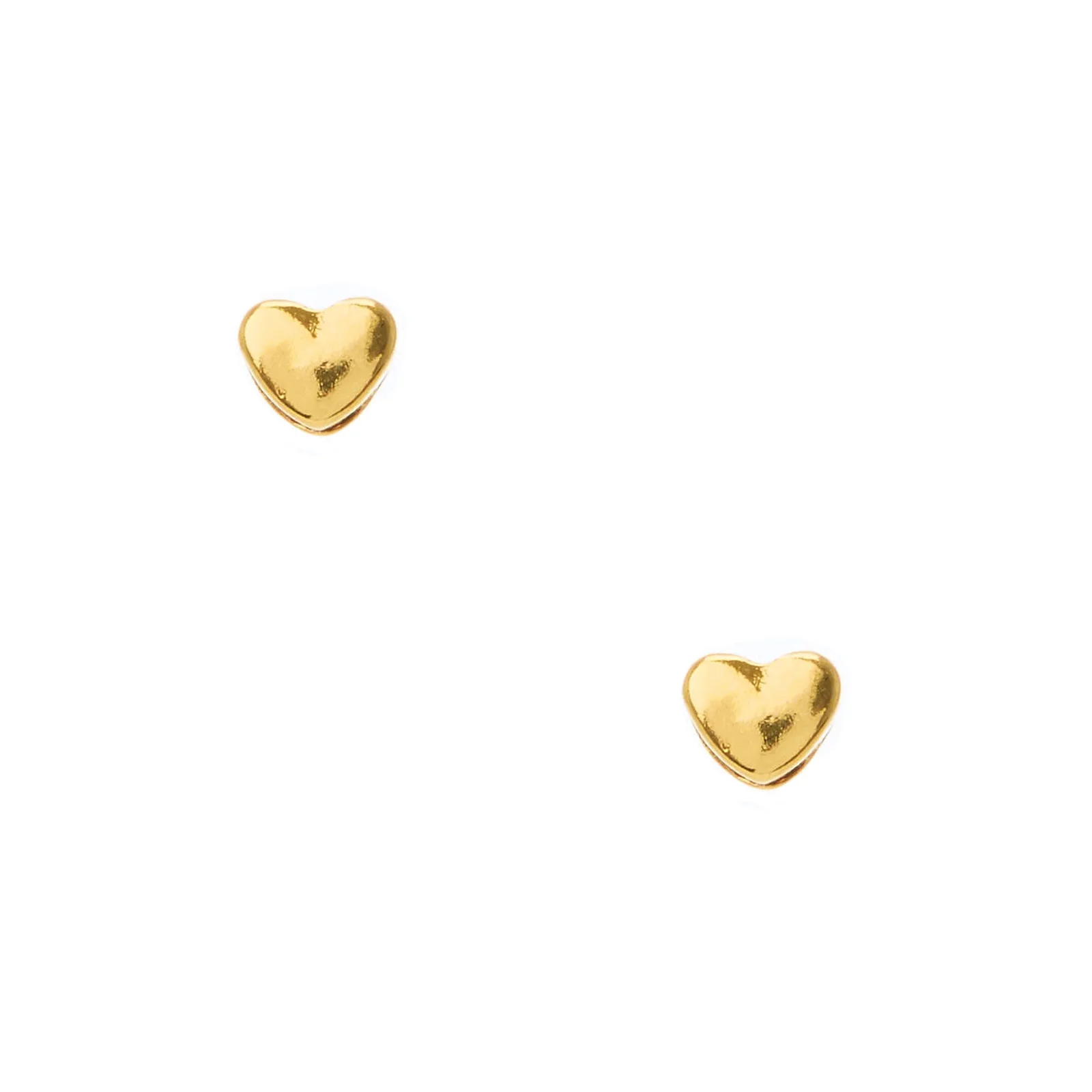 18ct Gold Plated Heart Stud Earrings