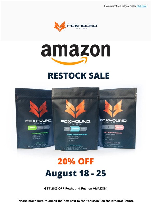 📦 AMAZON RESTOCK Sale- Get 20% Off 📦