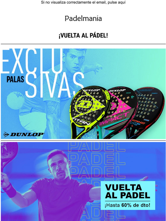 ¡Es hora de volver al pádel! 😎 Hasta -60%