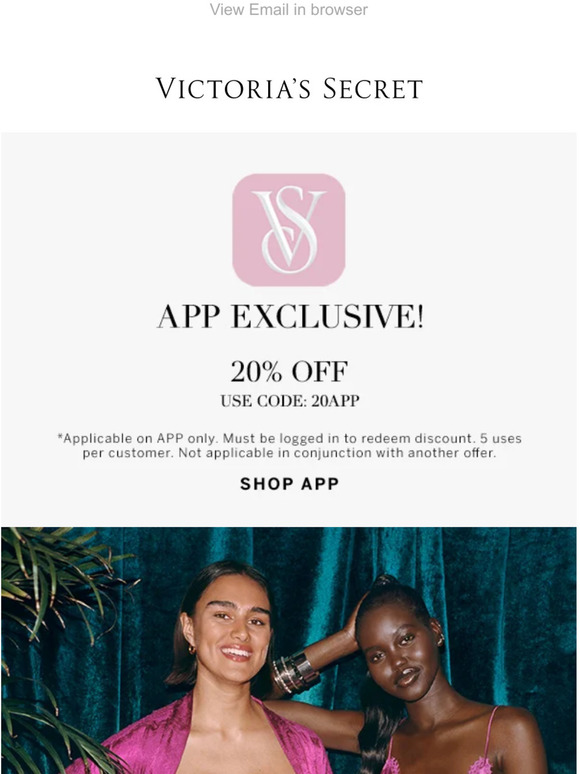 Victoria's Secret UAE Shop 20 off exclusively on the app! Milled