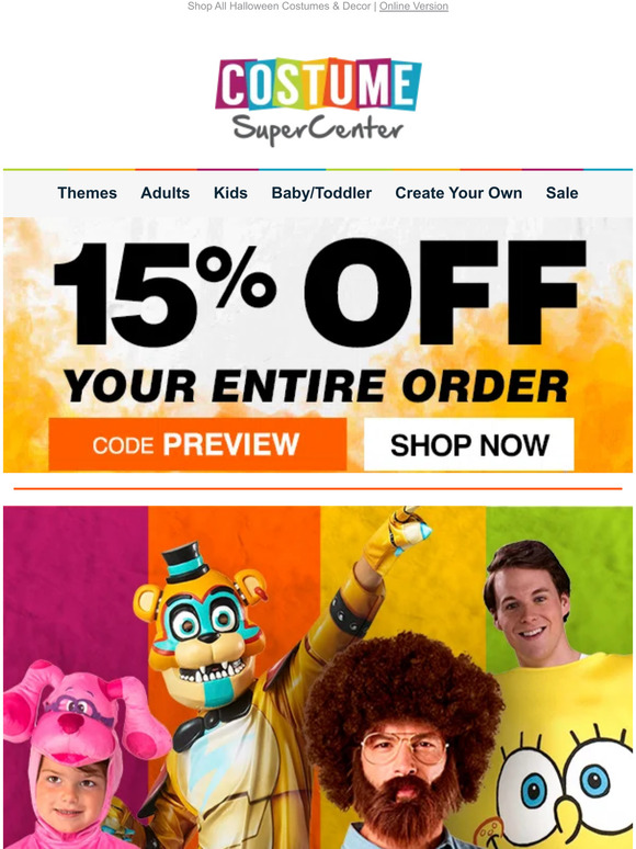 Costume SuperCenter 🎃 This Weekend Only 15 Off Starts Now! Milled