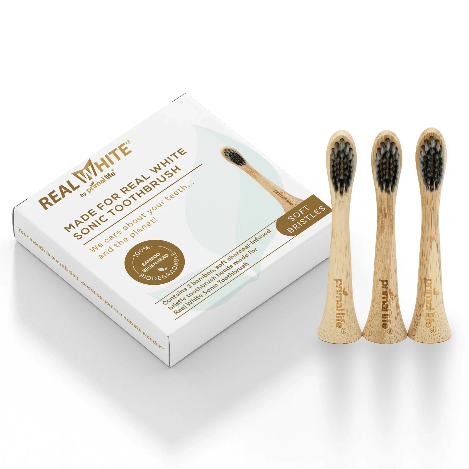 Image of Bamboo Replacement Brush Heads for Sonic Toothbrush