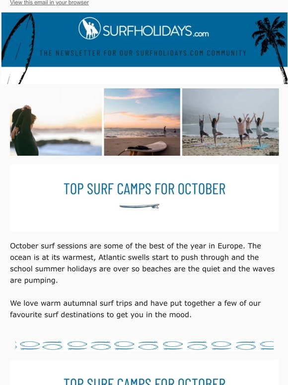 Our Favourite Surf Camps for October
