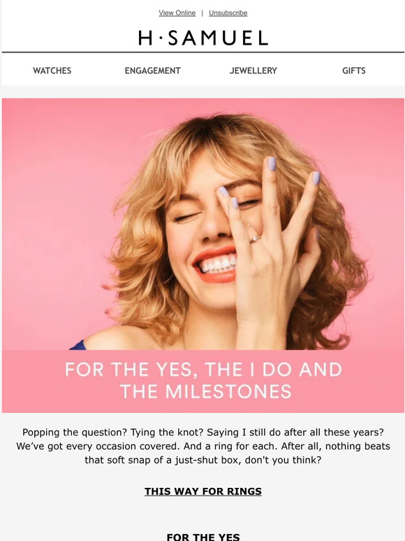 H. Samuel For the yes, the I do and the milestones Milled