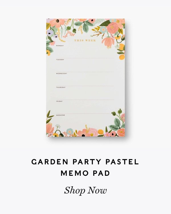 Garden Party Pastel Memo Pad. Shop now