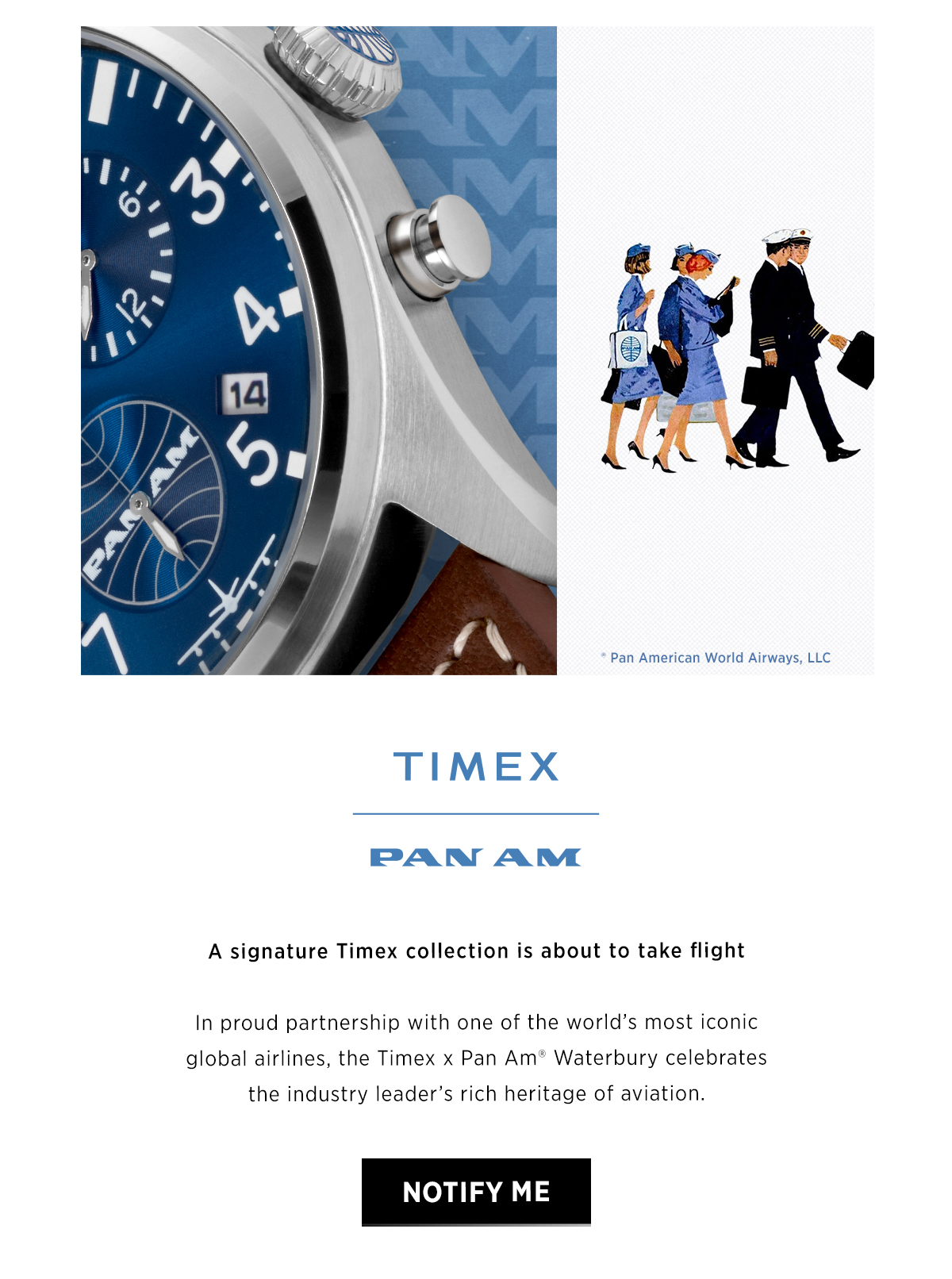 Timex Pays Tribute To The Golden Age Of Aviation With A Pair Of Watches  Bearing The Pan Am Logo Worn Wound 