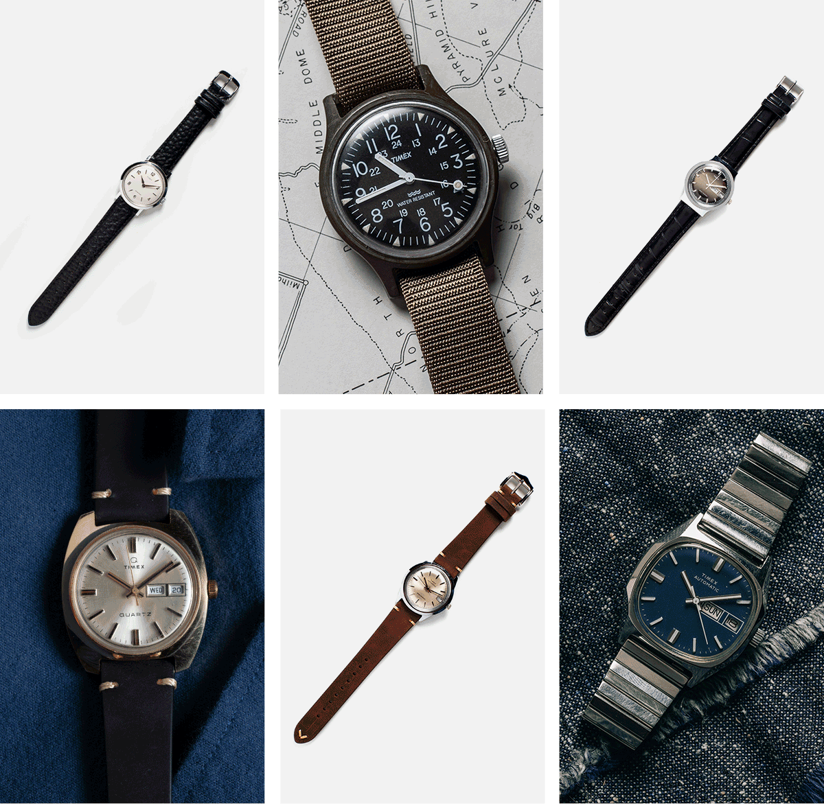 Product Grid of Different Colorways of Watches