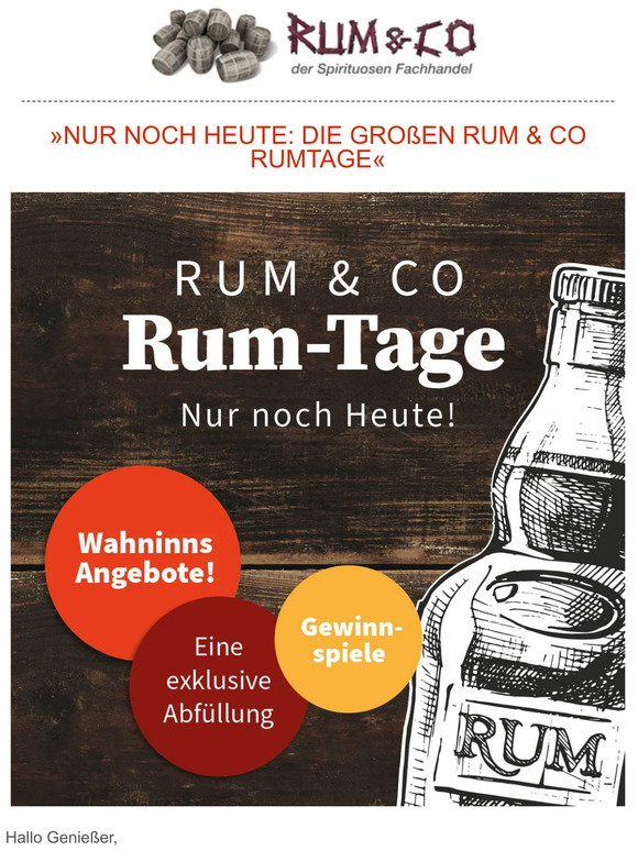 Partner Nörgelt Nur Noch An Mir Rum Rum & Co: % Nur noch heute mit neuen Highlights: Die Rum & Co Rum Tage