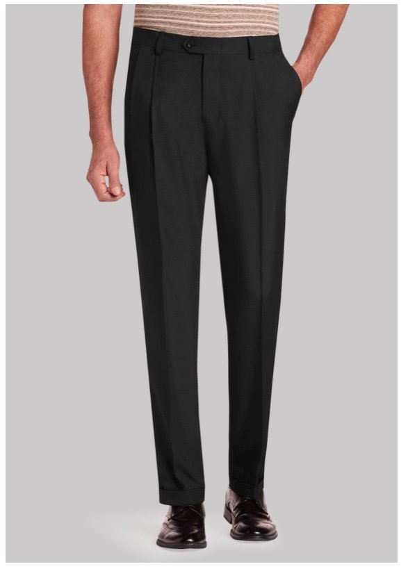 Traveler Performance Traditional Fit Pleated Front Pants